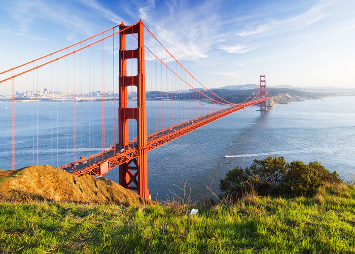 A view across the Golden Gate Bridge in San Francisco